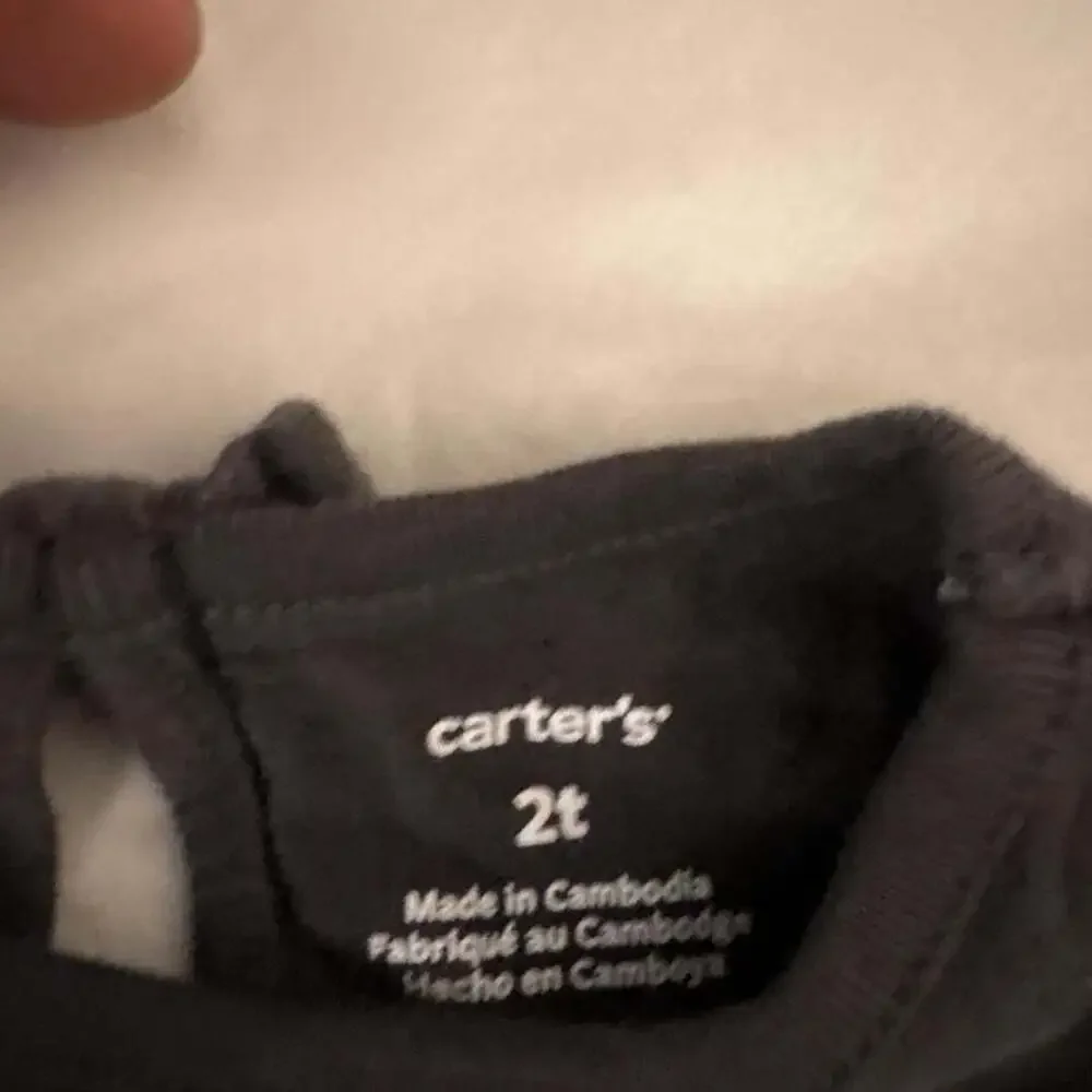 Carter's Girls Black Heart Peplum T-Shirt Size 2T